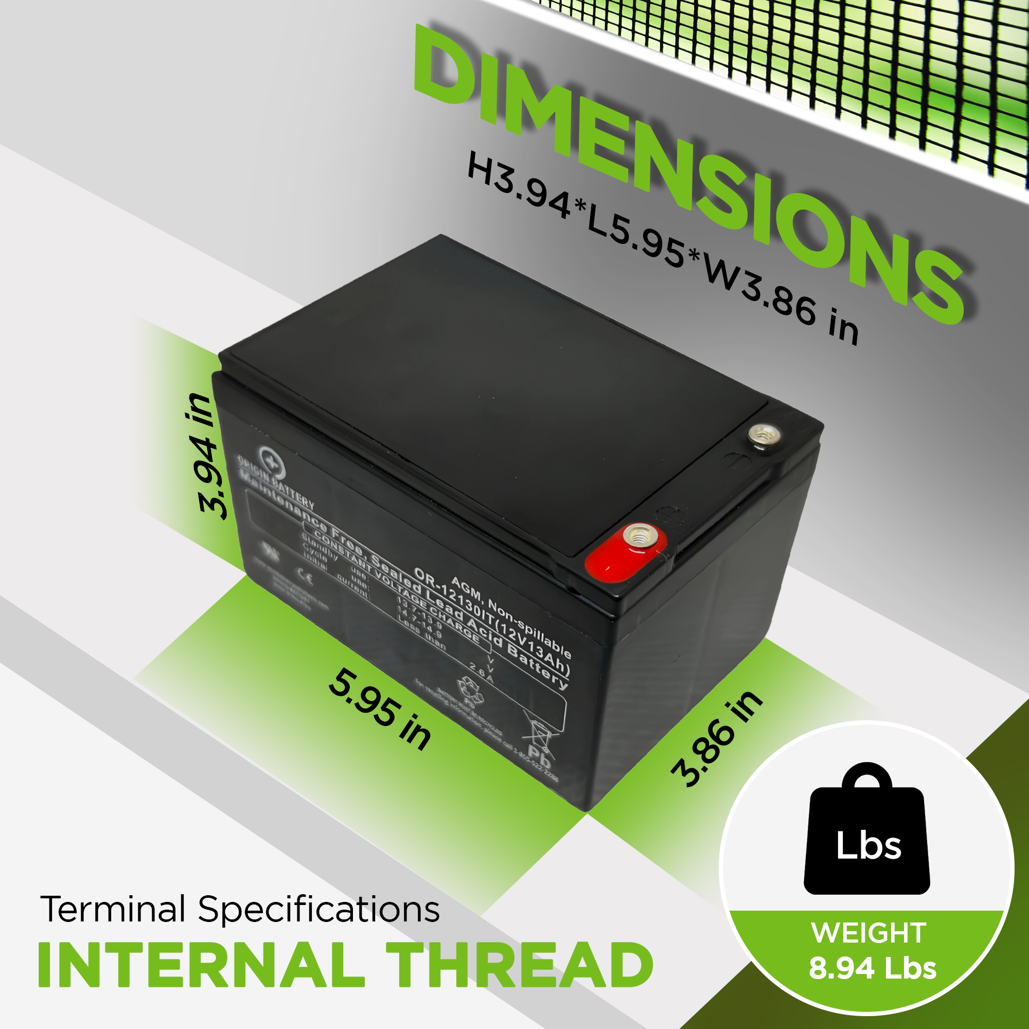 Origin OR-12130IT Battery - 12V 13AH Questions & Answers