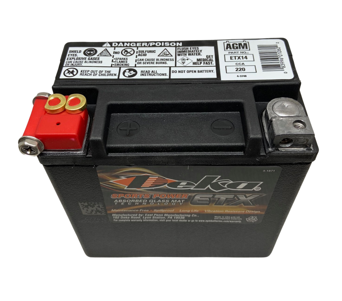 What's the difference between the Deka ETX14 Battery and the ETX14L?