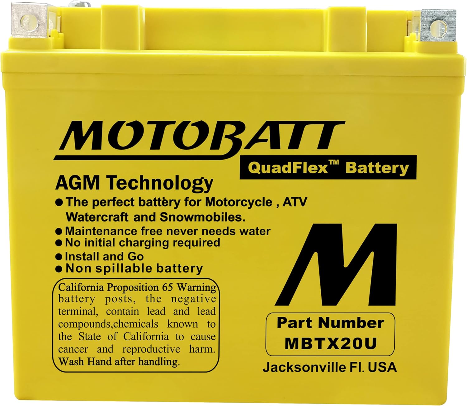Motobatt 12V 21AH Battery | 310CCA AGM | MBTX20U Questions & Answers