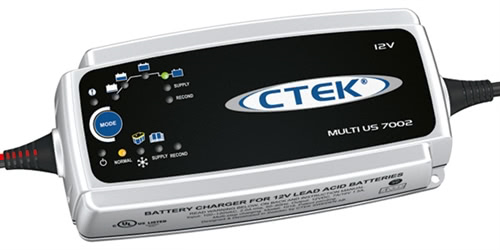 Hello, Ctek 7002, E lamp lit,  2 lamp lit, no blinking, ctek clicks, battery around 12 volts. Normal?