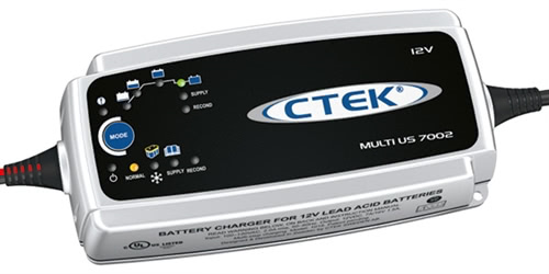 Is it safe to store the CTEK 7002 charger inside the house?