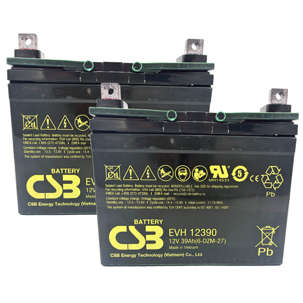 U1 AGM Battery 12V 39AH Group Wheelchair SLA Battery Pair - CSB High-Capacity Questions & Answers