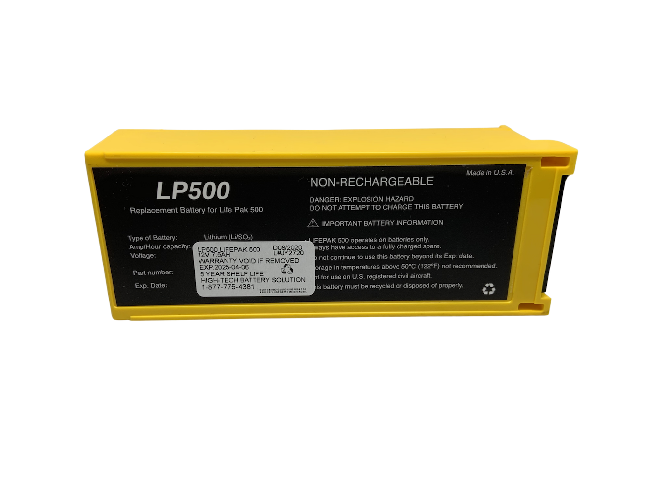 what is the expiration date of LifePak 500 Battery?