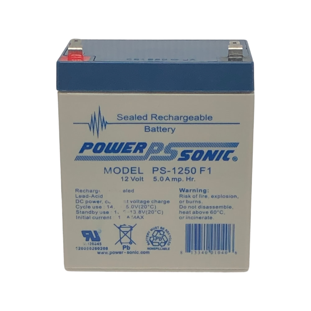 What is the Shelf Life of Power-Sonic battery type PS-1250?