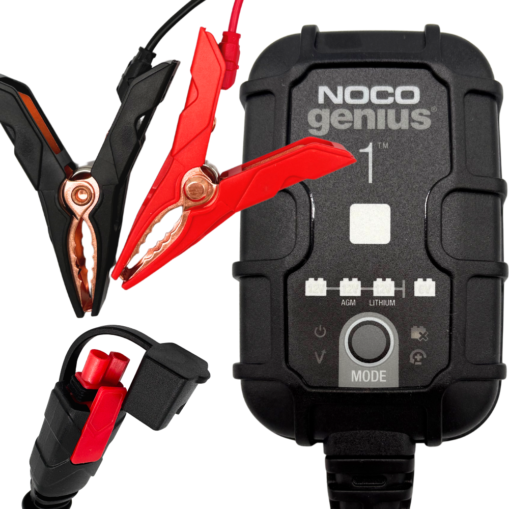 Is the NOCO Genius 1 suitable for a dead 12V car battery and how long to charge?