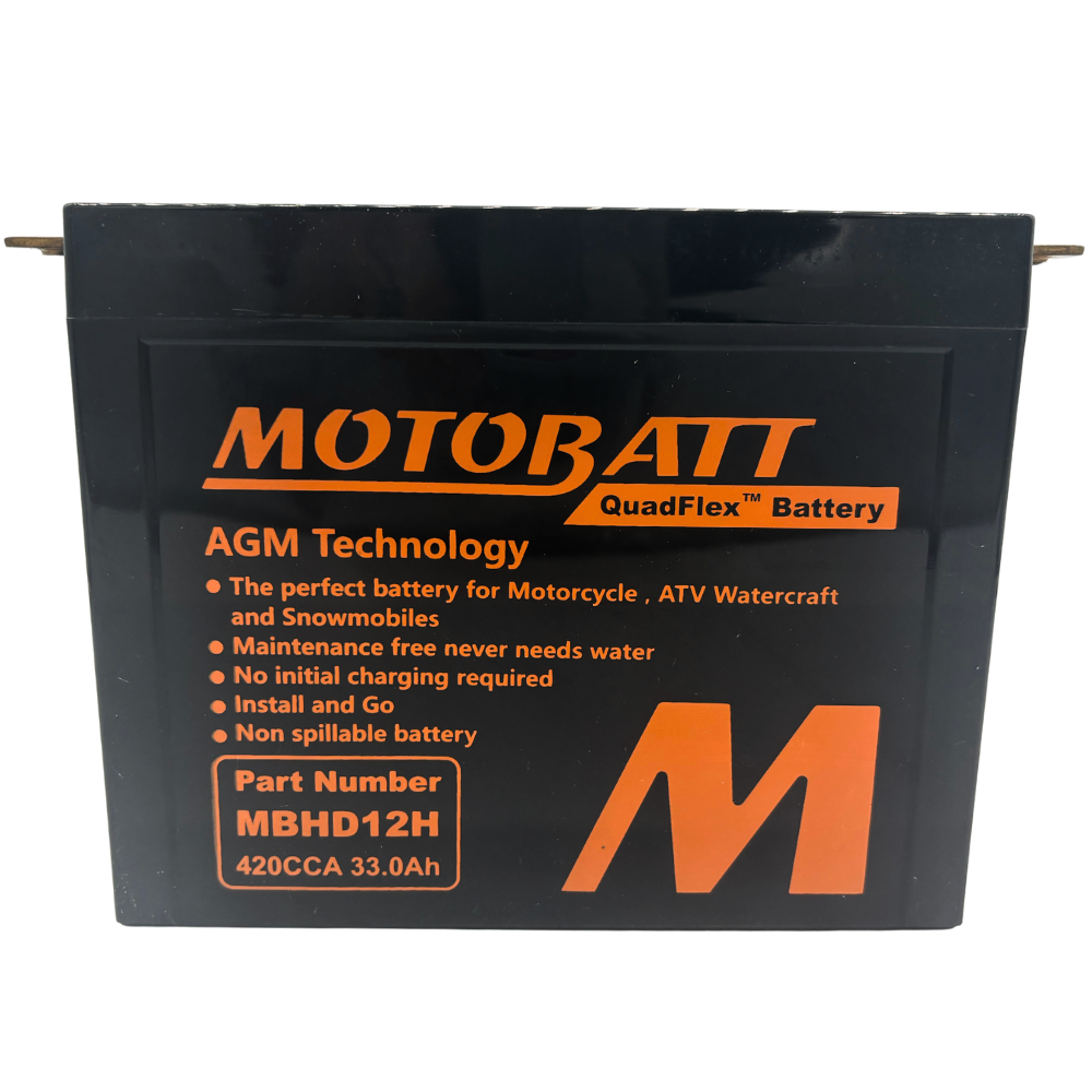 What side are the positive and the negatives terminals on when facing the battery?