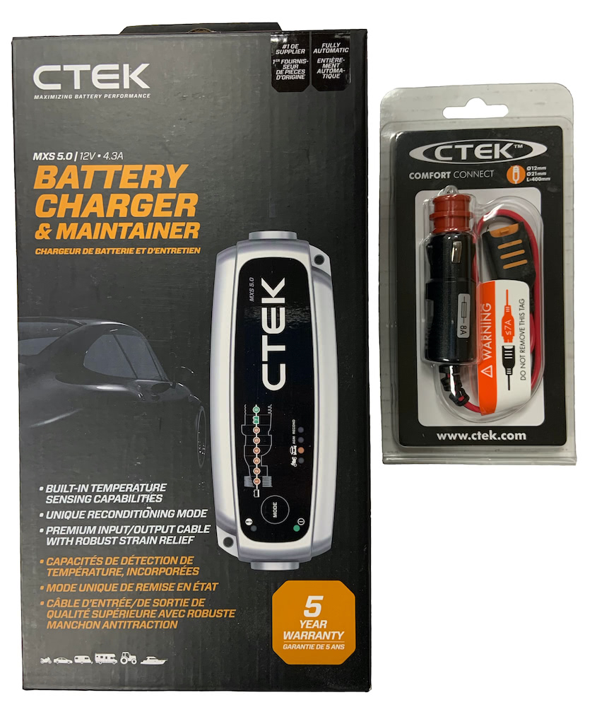 CTEK MXS 5.0 Battery Charger Cig Plug Bundle Questions & Answers
