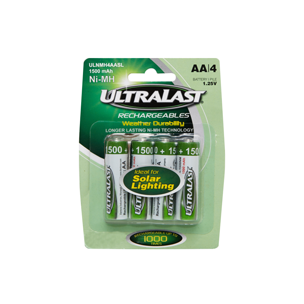 UltraLast 1.2V 1500 mAh AA Ni-MH Solar Battery - 4 Pack - ULNMH4AASL Questions & Answers